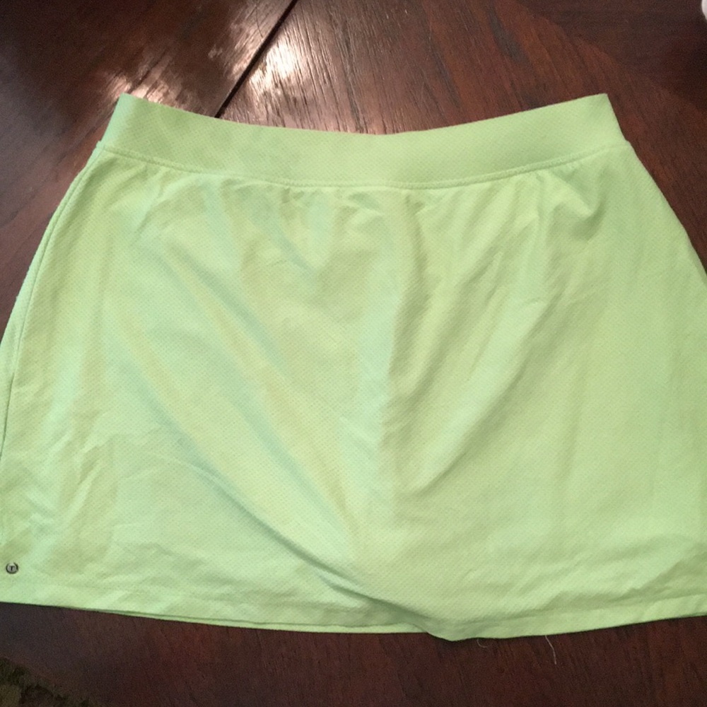 Lime green tennis skort